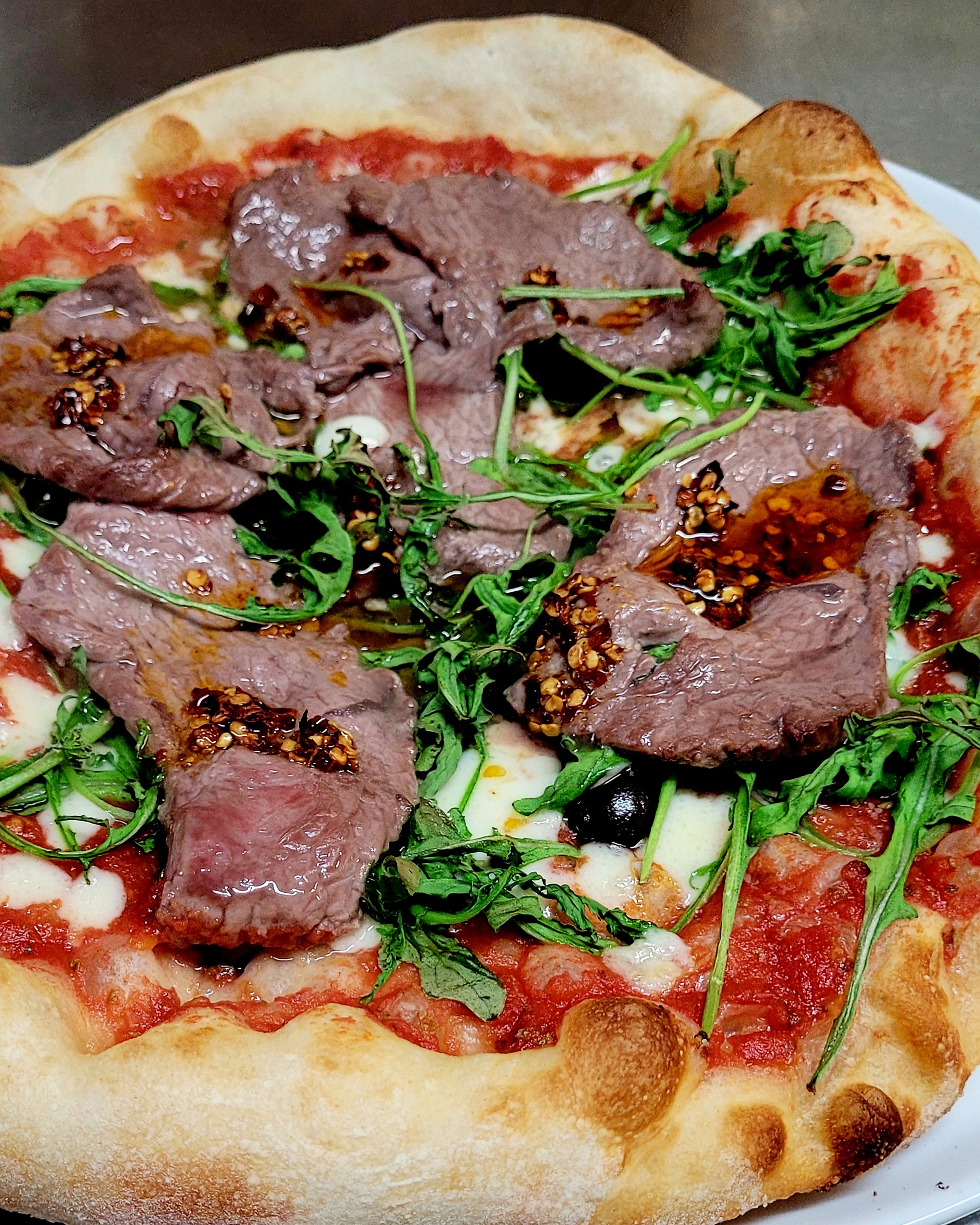 Steak Pizza Fleisch regional